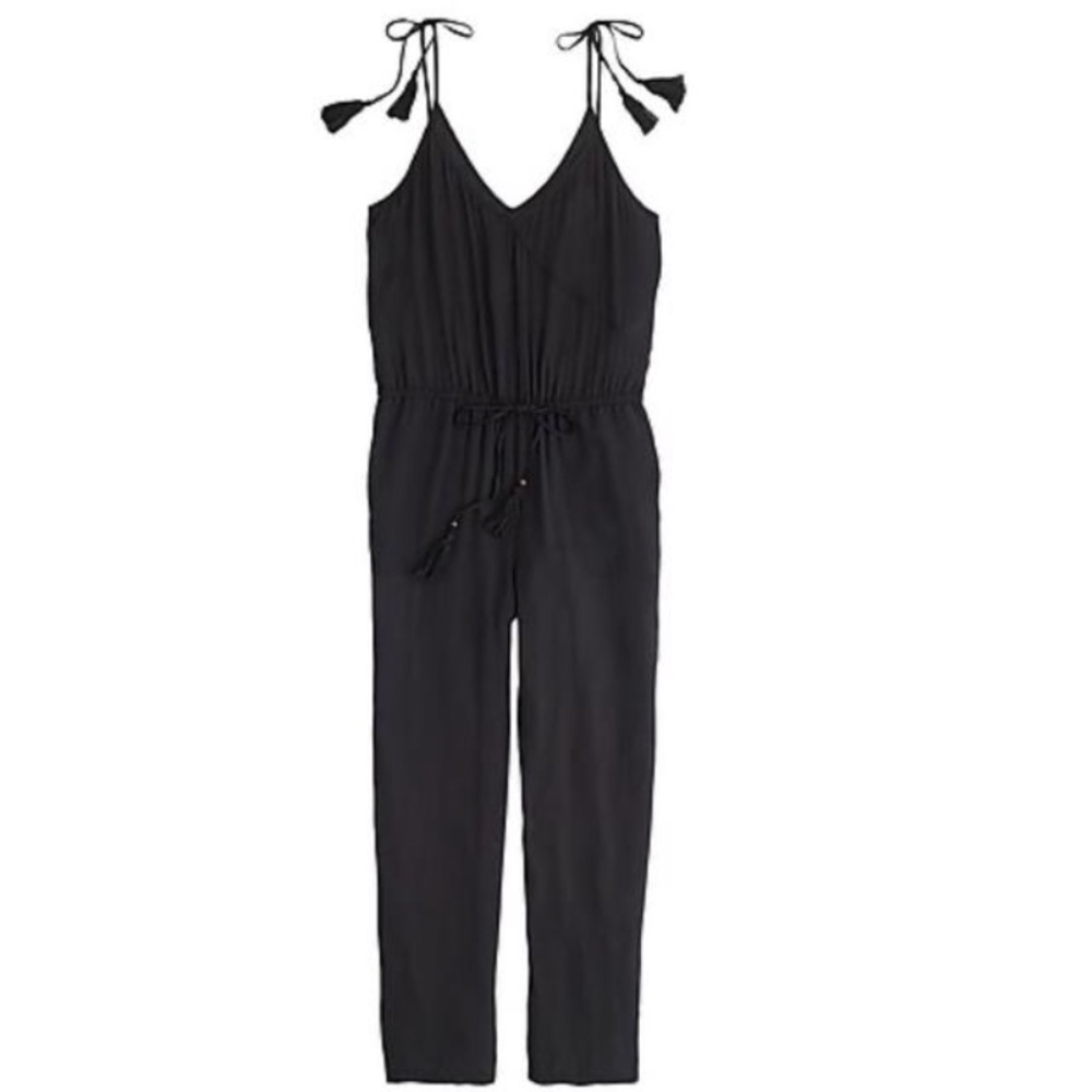 NWT J.CREW Crepe Tassel Jumpsuit Beach Cover-Up